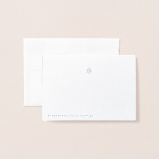 Weiß mit Silver Foil Snowflake Danke Karte (Rückseite mit Umschlag)
