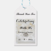 Weiß mit Silver Wedding Rings Geschenkanhänger (Vorderseite)