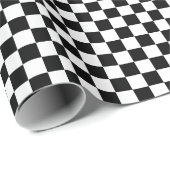 Weiß mit Vollschwarz-Quadrat-Stil Geschenkpapier (Rolleneckpunkt)