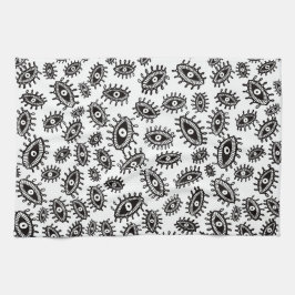 Weiß mit wirbelnden Augen Geschirrtuch