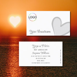 Weiß mit wunderschönem grauem Herz und Niedlichem  Visitenkarte