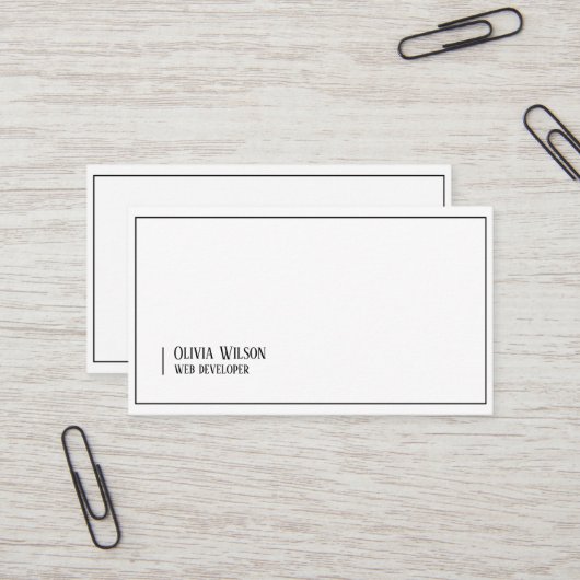 Weiß, modern minimalistisch visitenkarte (Vorderseite/Rückseite Beispiel)