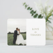 Weiß | Moderne Olive Green Rose Wedding Vielen Dan Dankeskarte (Stehend Vorderseite)