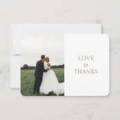 Weiß | Moderne Olive Green Rose Wedding Vielen Dan Dankeskarte (Vorderseite)