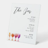 Weiß Modernes, minimalistisches Hochzeitsgetränk Sockelschild (Vorderseite)
