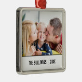 Weiß| Modernes Personalisiertes Foto und Sondertex Ornament Aus Metall (Rechts)