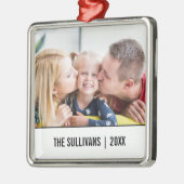 Weiß| Modernes Personalisiertes Foto und Sondertex Ornament Aus Metall (Links)