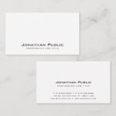 Weiß Modernes, Schlichtes Beruflich Einfaches Eleg Visitenkarte (Vorne/Hinten)