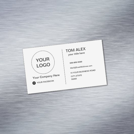 weiß Modernste oder Berufliche Farbe schlicht Busi Magnetische Visitenkarte (Beispiel)