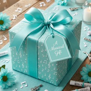 Weiß  Musical mit benutzerdefinierter Hintergrundf Geschenkpapier