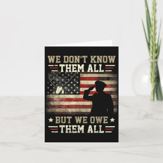 Weiß nicht, aber wir schulden USA Memorial Day Karte