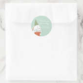 Weiß. Niedlich Bunny Birthday Vielen Dank Runder Aufkleber (Tasche)