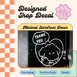 Weiß Niedlich, danke und sehen Sie sich Fensterdek Fensteraufkleber