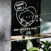 Weiß Niedlich, danke und sehen Sie sich Fensterdek Fensteraufkleber