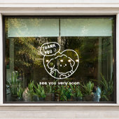 Weiß Niedlich, danke und sehen Sie sich Fensterdek Fensteraufkleber