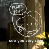 Weiß Niedlich, danke und sehen Sie sich Fensterdek Fensteraufkleber