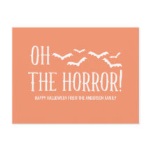 Weiß Oh, Horror Halloween Postkarte
