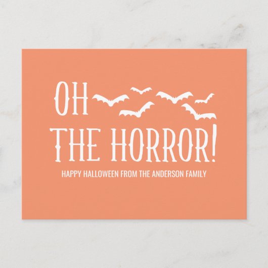 Weiß Oh, Horror Halloween Postkarte (Vorderseite)