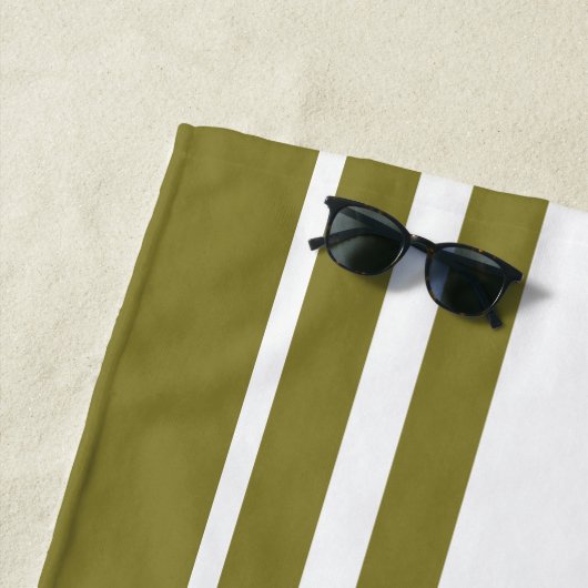 Weiß & Olive Vintages Seehaus Strandtuch (Beispiel)