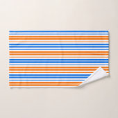 Weiß Orange Blau Vertikale Streifen Design Badhandtuch Set (Handtuch)