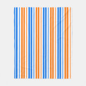 Weiß Orange Blau Vertikale Streifen Design Fleecedecke (Vorderseite)
