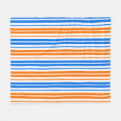Weiß Orange Blau Vertikale Streifen Design Fleecedecke (Vorderseite (Horizontal))