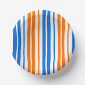 Weiß Orange Blau Vertikale Streifen Design Pappteller (Vorderseite)