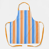 Weiß Orange Blau Vertikale Streifen Design   Schürze (Vorderseite)