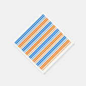 Weiß Orange Blau Vertikale Streifen Design Serviette (Ecke)