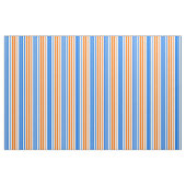 Weiß Orange Blau Vertikale Streifen Design Stoff (Yard (91,4 cm))