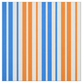 Weiß Orange Blau Vertikale Streifen Design Stoff (Muster)