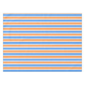 Weiß Orange Blau Vertikale Streifen Design Tischdecke (Vorderseite (Horizontal))