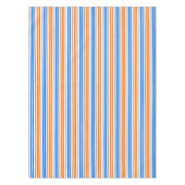 Weiß Orange Blau Vertikale Streifen Design Tischdecke (Vorderseite)