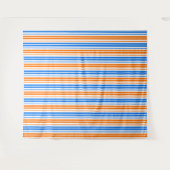 Weiß Orange Blau Vertikale Streifen Design   Wandteppich (Vorderseite (Horizontal))