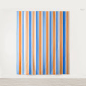 Weiß Orange Blau Vertikale Streifen Design   Wandteppich (Vorderseite)