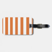 Weiß & orange Gepäckanhänger mit Ledergurt (Rückseite horizontal)