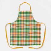 Weiß Orange Grün Kariertes Tartan Design  Schürze (Vorderseite)