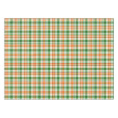 Weiß Orange Grün Kariertes Tartan Design Tischdecke (Vorderseite (Horizontal))