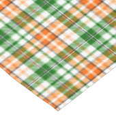 Weiß Orange Grün Kariertes Tartan Design Tischdecke (Schrägansicht)
