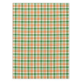 Weiß Orange Grün Kariertes Tartan Design Tischdecke (Vorderseite)