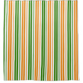 Weiß Orange Grün Vertikale Streifen Design Duschvorhang (Vorderseite)