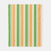 Weiß Orange Grün Vertikales Streifendesign Fleecedecke (Vorderseite)