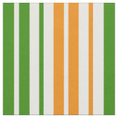Weiß Orange Grün Vertikales Streifendesign   Stoff (Nahaufnahme)
