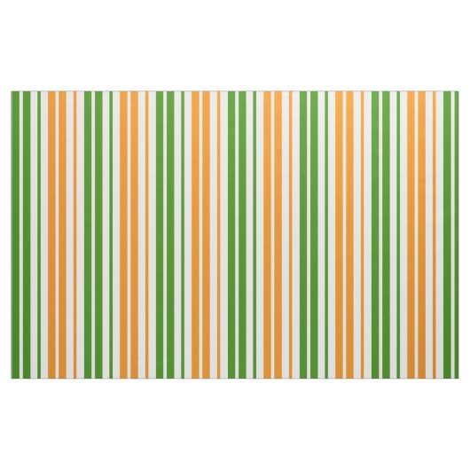 Weiß Orange Grün Vertikales Streifendesign   Stoff (Fat Quarter (45,7 x 55,9 cm))