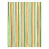 Weiß Orange Grün Vertikales Streifendesign Tischdecke (Vorderseite)