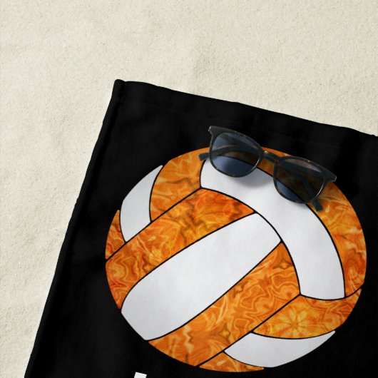 Weiß-orange Mannschaftsfarben I Liebe Volleyball m Strandtuch (Beispiel)