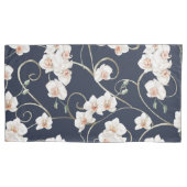 Weiß-Orchideenmuster Kissenbezug (Vorderseite-Links)