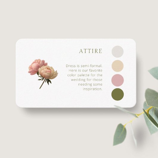 Weiß | Pastell-Rosa Hochzeitskleidung Dresscode Begleitkarte