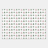 Weiß, Peppermint, Marzipan Origami Weihnachten Geschenkpapier Set (Vorderseite)