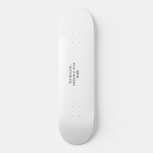 Weiß personalisiert – Ihr Logo und Text hier Skateboard